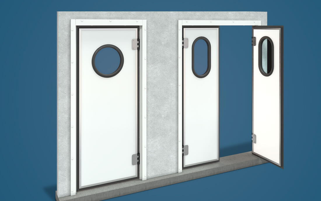 Маятниковые двери с фиксацией 90 градусов