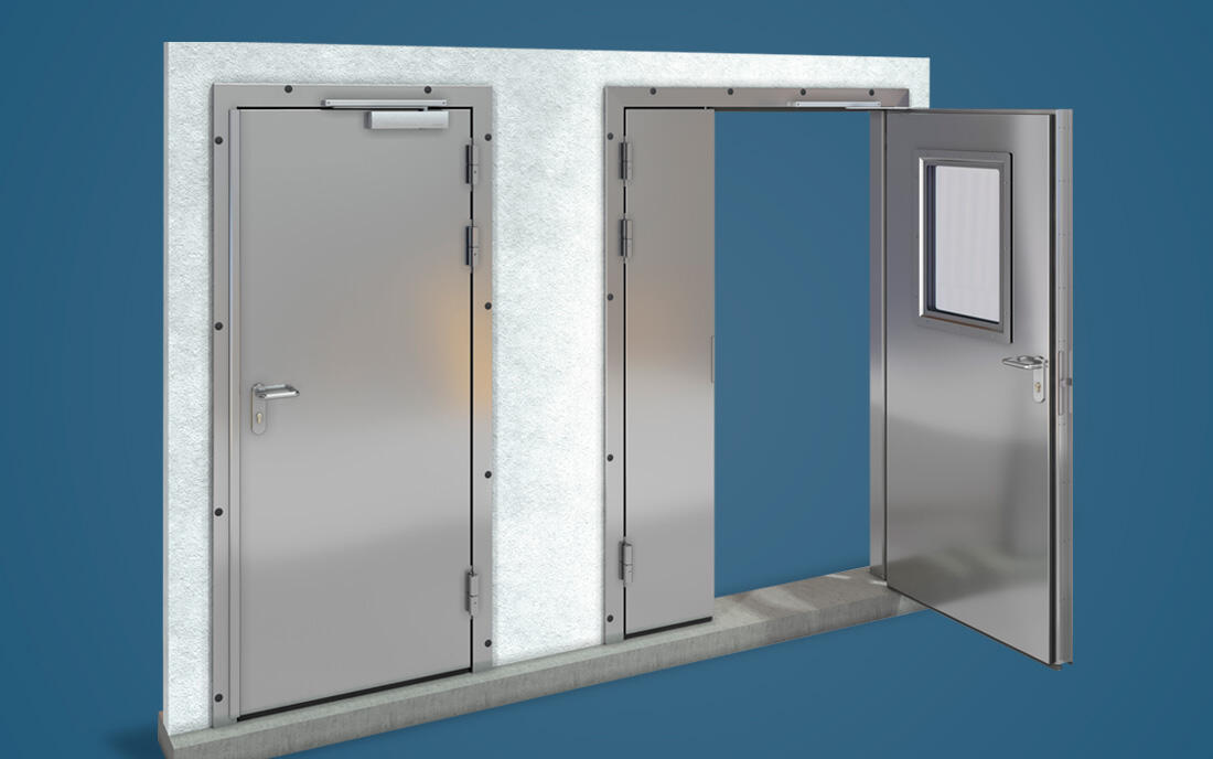 Распашные технологические противопожарные двери РДОТ(EI60) / РДДТ(EI60)